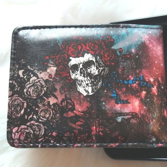 New BD Black Grateful Dead Bi-Fold Wallet Skull Rock and Roll Music - Picture 4 of 6